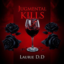 A striking book cover design featuring a deep dark red background that evokes a sense of mystery and drama