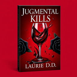A captivating book cover design featuring a dark red background that conveys a sense of intensity and drama