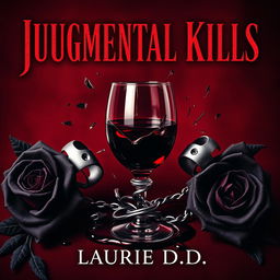 A captivating and intriguing book cover design featuring a deep dark red background that sets a dramatic tone