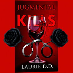 A striking book cover design featuring a deep dark red background, creating a dramatic and intense atmosphere