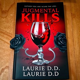 A striking book cover design featuring a deep dark red background, creating a dramatic and intense atmosphere