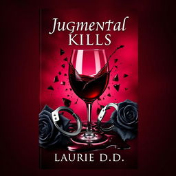 An alluring book cover design featuring a deep dark red background that evokes a mood of passion and intensity, perfect for a dark romance theme