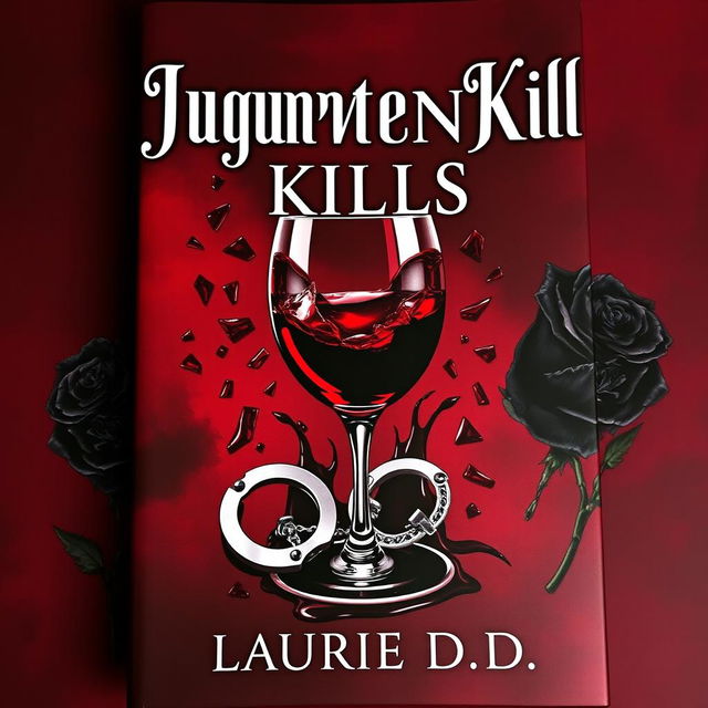 An alluring book cover design featuring a deep dark red background that evokes a mood of passion and intensity, perfect for a dark romance theme