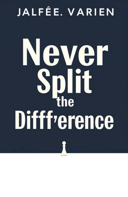 A minimalist book cover design featuring bold letters that say 'Never Split the Difference' in a striking, modern font