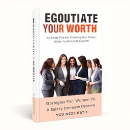 A professional and inspiring book cover titled 'Negotiate Your Worth' in a bold, empowering font at the top