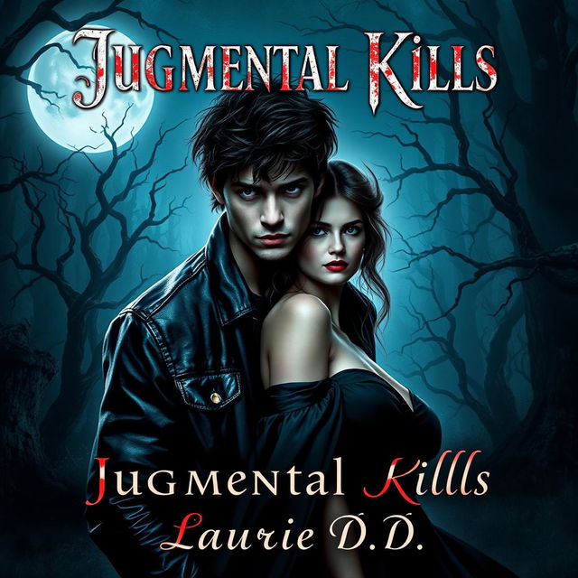 A captivating dark romance book cover titled 'Jugmental Kills' by Laurie D