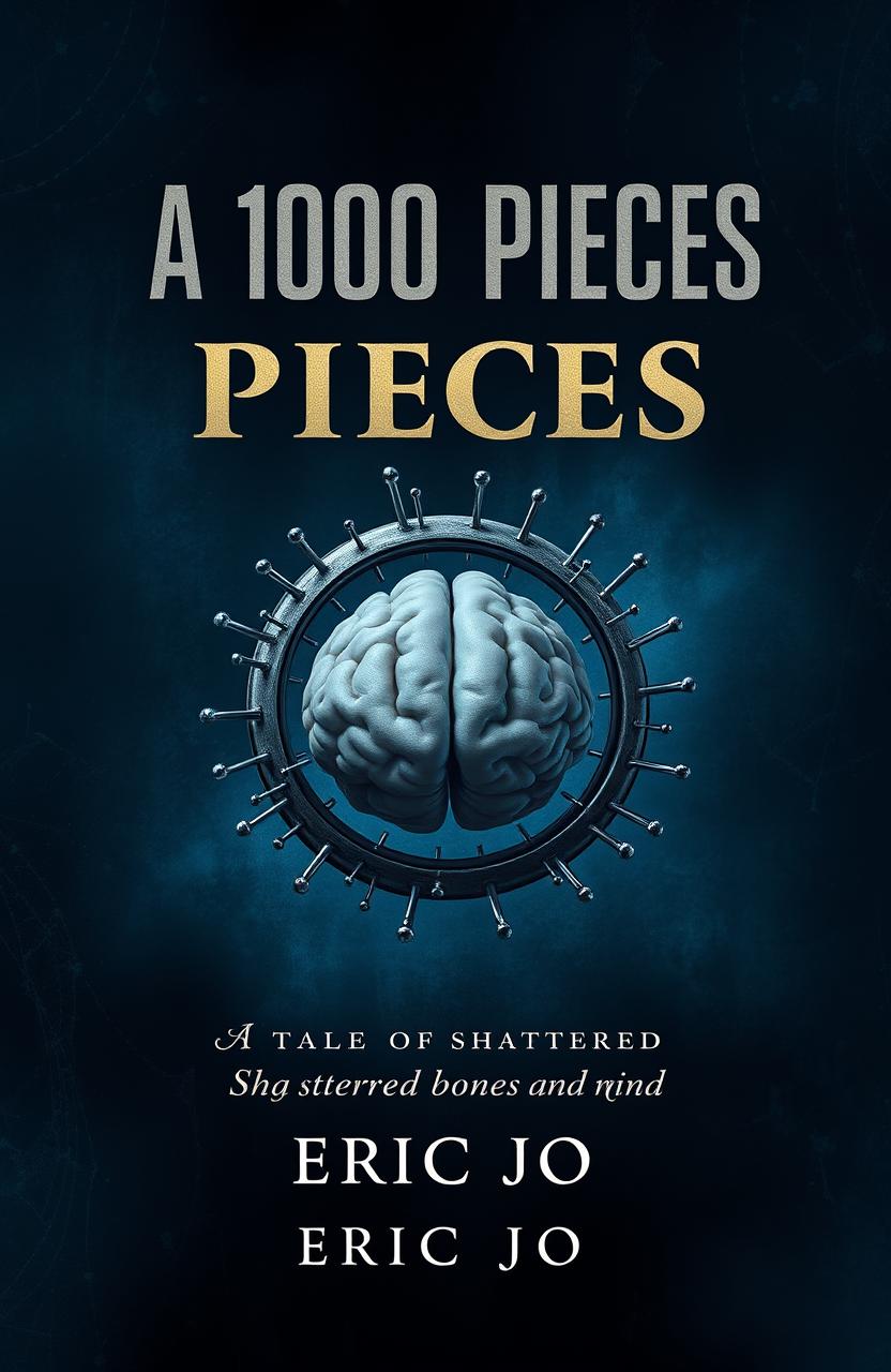 A book cover design for 'A 1000 Pieces: Tale of Shattered Bones and Mind' by Eric Jo