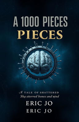 A book cover design for 'A 1000 Pieces: Tale of Shattered Bones and Mind' by Eric Jo