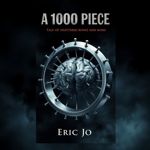 A book cover design for 'A 1000 Pieces: Tale of Shattered Bones and Mind' by Eric Jo