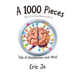 A friendly and approachable book cover design for 'A 1000 Pieces: Tale of Shattered Bones and Mind' by Eric Jo