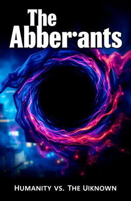A dark, swirling portal at the center of the image, with vivid tendrils of energy extending outward, dynamically weaving across the canvas
