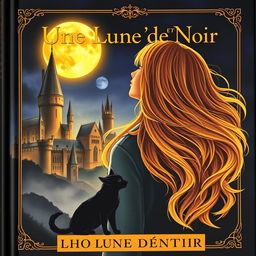 A captivating book cover featuring the title in French "Une Lune d'Or et de Noir"