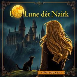 A captivating book cover featuring the title in French "Une Lune d'Or et de Noir"