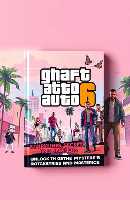 An eye-catching book cover for 'GTA 6: Storylines, Secrets, and Spoilers'