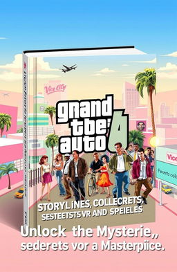 An eye-catching book cover for 'GTA 6: Storylines, Secrets, and Spoilers'