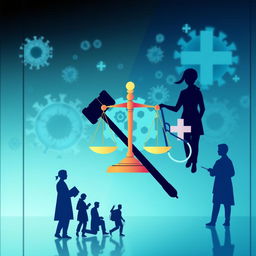 A conceptual artwork representing the systemic communication between law and health during the COVID-19 pandemic