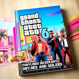 An eye-catching book cover for 'GTA 6: Storylines, Secrets, and Spoilers'