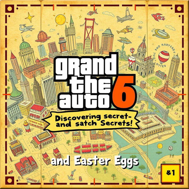 An adventurous cover for 'GTA 6: Discovering Secrets and Easter Eggs'