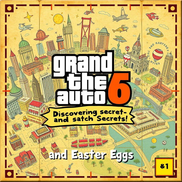 An adventurous cover for 'GTA 6: Discovering Secrets and Easter Eggs'