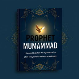 A modern and unique book cover design for the title 'Prophet Muhammad: A Historical Evaluation of His Contributions to Peace, Ethics, and Society'