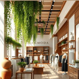 A conceptual design for a women's clothing store named 'Lakamoda'