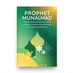 A modern and unique book cover design for 'Prophet Muhammad: A Historical Evaluation of His Contributions to Peace, Ethics, and Society'