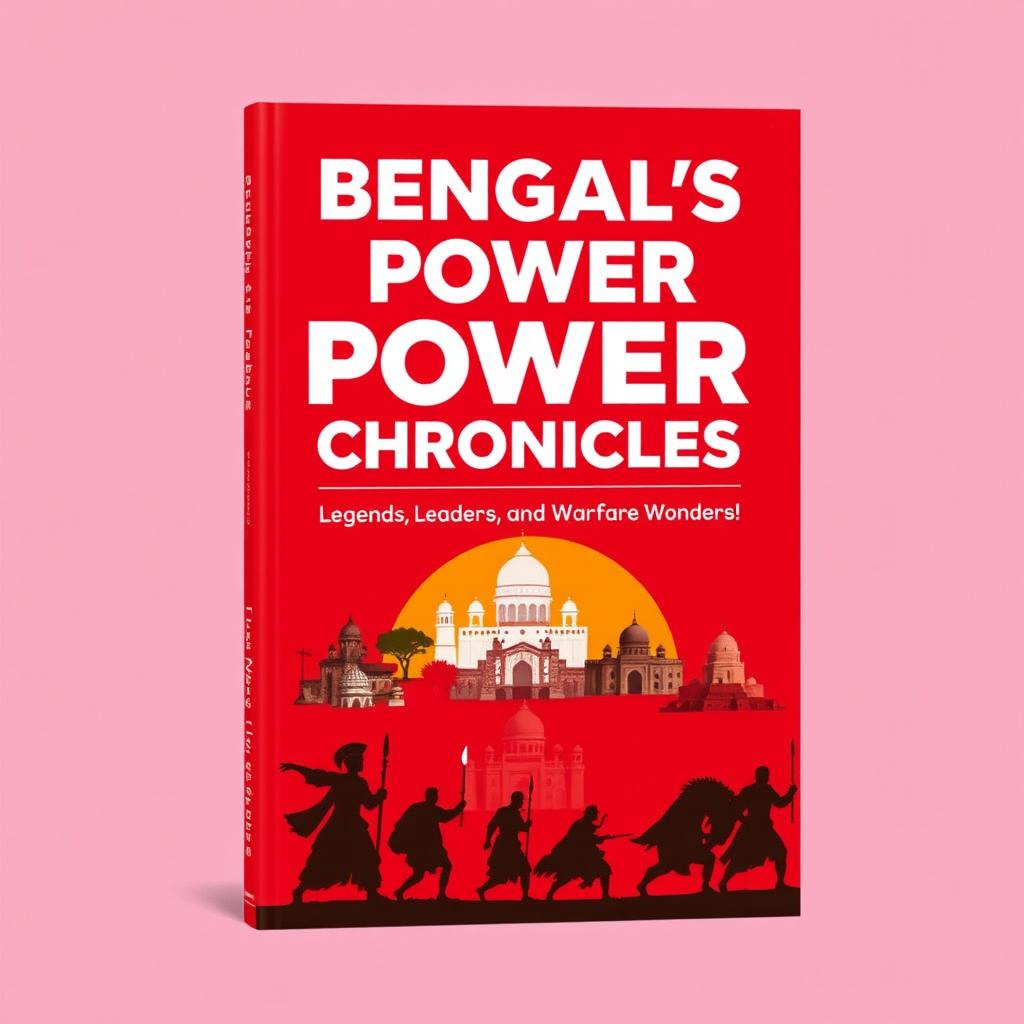 A modern book cover design for 'Bengal’s Power Chronicles: Legends, Leaders, and Warfare Wonders!'