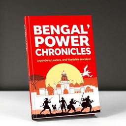 A modern book cover design for 'Bengal’s Power Chronicles: Legends, Leaders, and Warfare Wonders!'