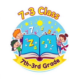 An emblem representing a 7th to 3rd grade class, creatively designed to capture the essence of educational growth and teamwork