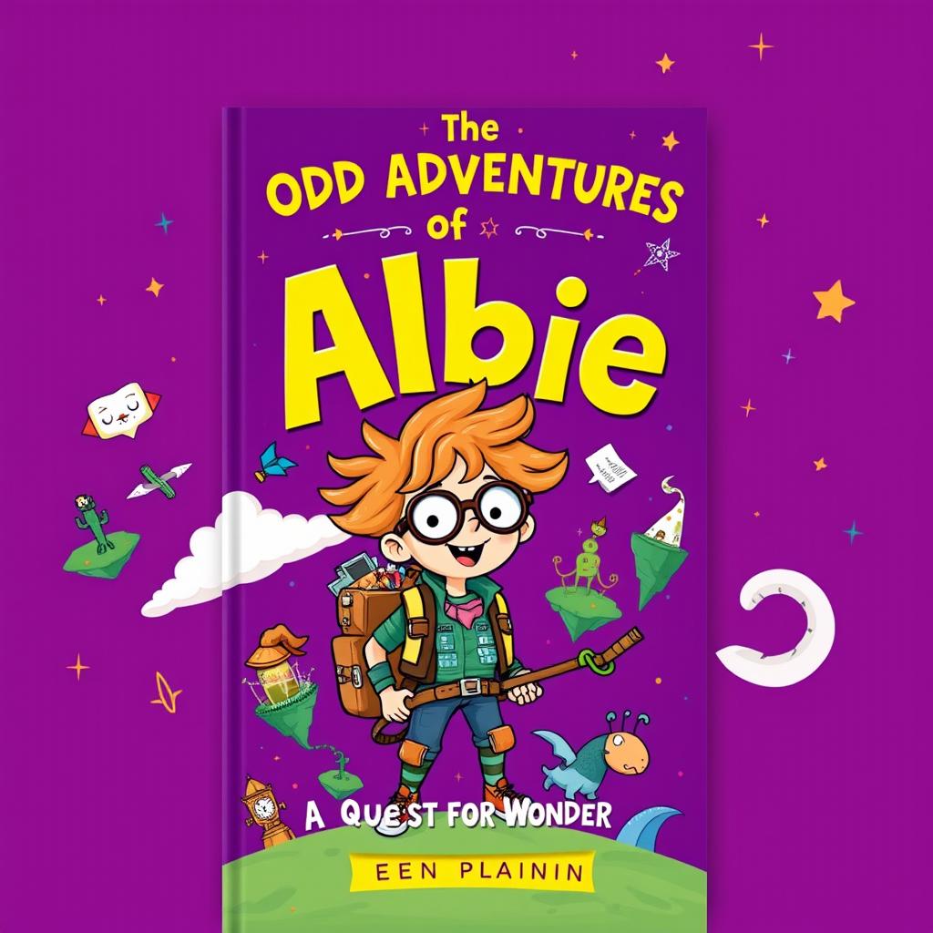 A modern book cover design for 'The Odd Adventures of Albie: A Quest for Wonder'