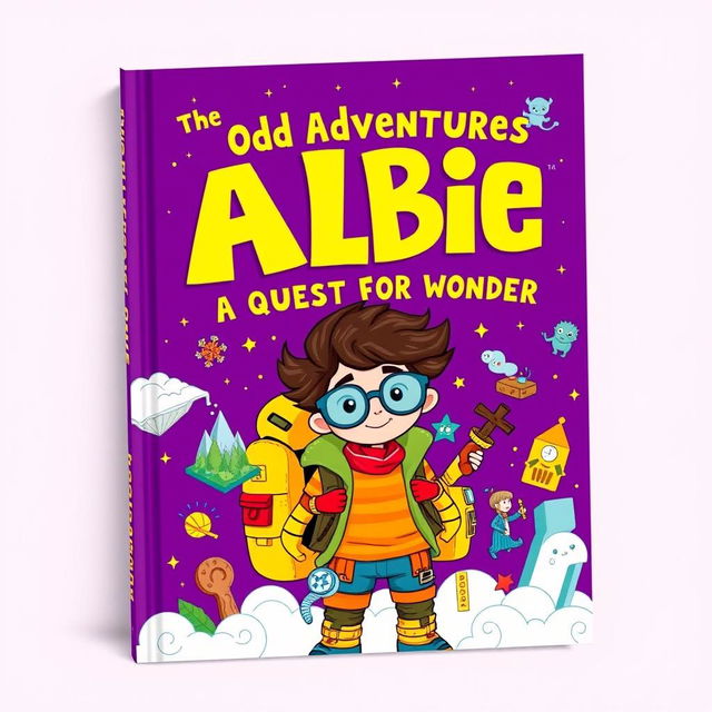 A modern book cover design for 'The Odd Adventures of Albie: A Quest for Wonder'