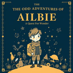 A modern yet classic book cover design for 'The Odd Adventures of Albie: A Quest for Wonder'