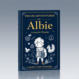 A modern yet classic book cover design for 'The Odd Adventures of Albie: A Quest for Wonder'