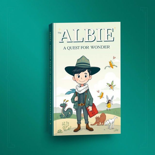 A modern and classic book cover design for 'The Odd Adventures of Albie: A Quest for Wonder'