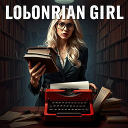 A striking book cover for 'Colonialism of Librarian Girl'