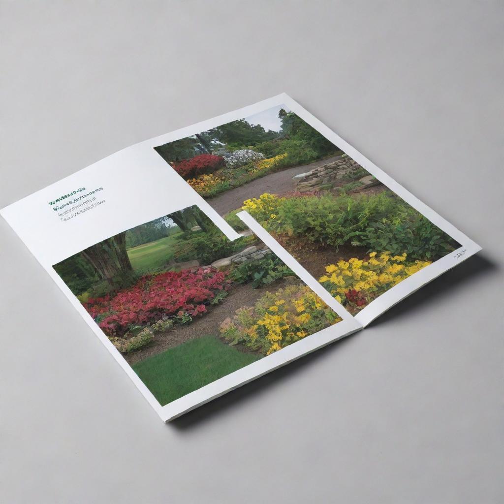 Improve an 8-page landscape catalog, measuring 9 inches by 6 inches, by enhancing its visual impact and aligning its color scheme with that of a specific logo