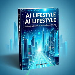 A visually striking book cover for 'AI Lifestyle: Embracing the Future with Intelligent Living' by Yash Kumar