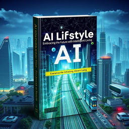 A visually striking book cover for 'AI Lifestyle: Embracing the Future with Intelligent Living' by Unicon Yash