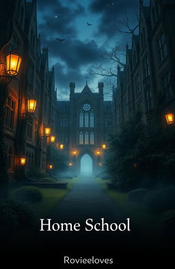 A mysterious university campus that embodies a sense of intrigue and exploration, drawing inspiration from the atmosphere of the movie titled 'Home School'