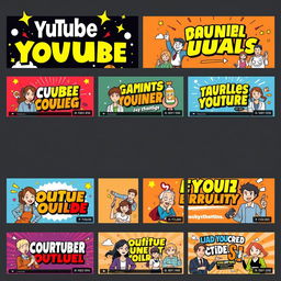 A collection of visually striking YouTube thumbnails, each designed based on trending topics