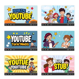 A collection of visually striking YouTube thumbnails, each designed based on trending topics