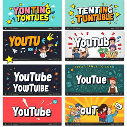 A collection of visually striking YouTube thumbnails, each designed based on trending topics