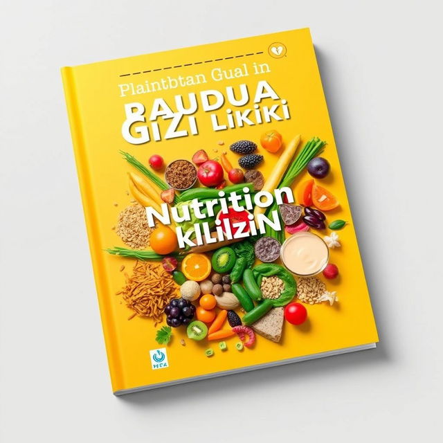 A visually appealing cover design for a clinical nutrition guidebook, featuring a vibrant color palette that conveys health and wellness