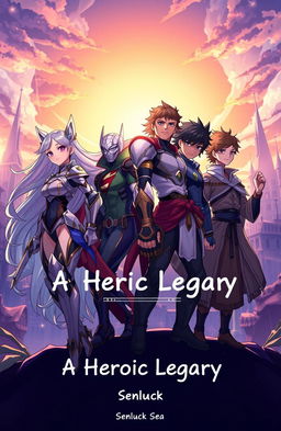 A dynamic and vibrant illustration featuring five heroes, including one girl and four boys, each with unique and heroic characteristics