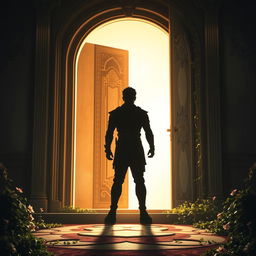 An open door symbolizing the beginning of a journey for a protagonist