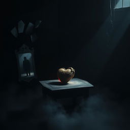 A dark and atmospheric interpretation of 'as palavras do coração humano não mentem'