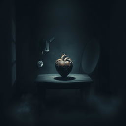 A dark and atmospheric interpretation of 'as palavras do coração humano não mentem'