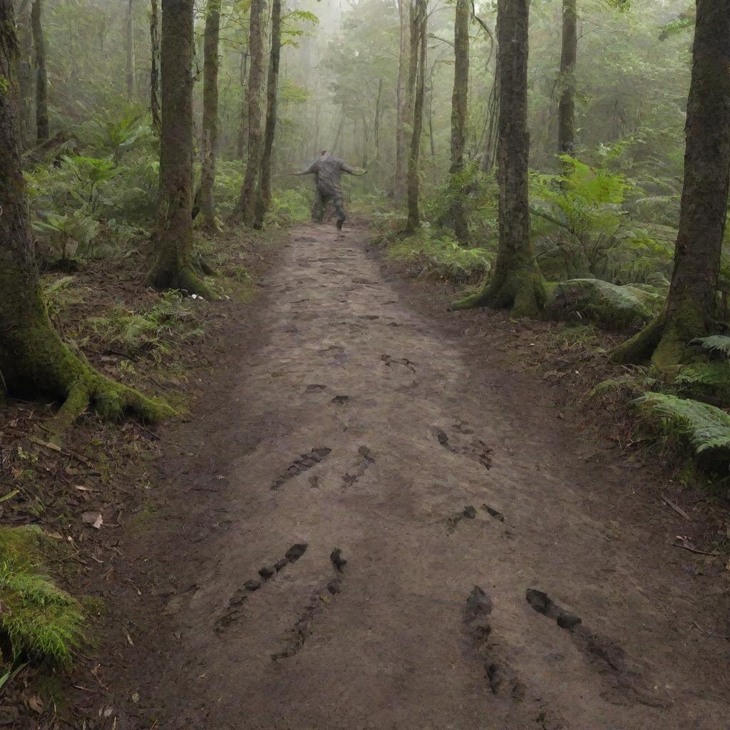 The survivors, now deep in the forest of Isla Sorna, suddenly come across a gigantic dinosaur footprints