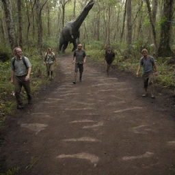 The survivors, now deep in the forest of Isla Sorna, suddenly come across a gigantic dinosaur footprints