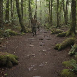 The survivors, now deep in the forest of Isla Sorna, suddenly come across a gigantic dinosaur footprints